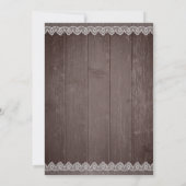 Invitation Dentelle florale rustique (Dos)