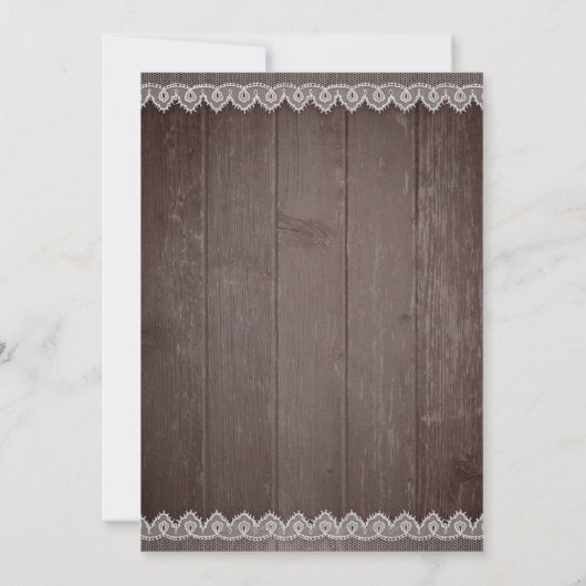 Invitation Dentelle florale rustique (Dos)