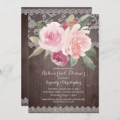 Invitation Dentelle florale rustique (Devant / Derrière)