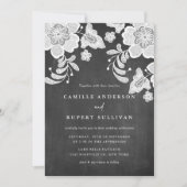 Invitation Dentelle florale rustique sur le Mariage de tablea (Devant)