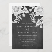 Invitation Dentelle florale rustique sur le Mariage de tablea (Devant / Derrière)