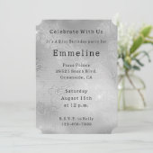 Invitation Dentelle florale Sliver (Debout devant)