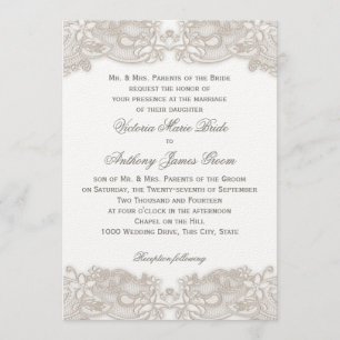 Invitation Dentelle florale victorienne sur Mariage de design