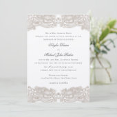 Invitation Dentelle florale victorienne sur Mariage de design (Debout devant)