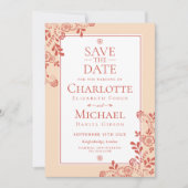 Invitation Dentelle florale vintage Enregistrer la date (Devant)