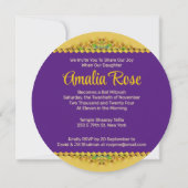 Invitation Dentelle fractale Bat mitzvah jaune pourpre (Dos)