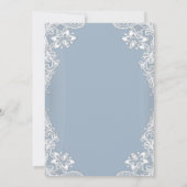 Invitation Dentelle Gold Cross Baptême Dusty Blue (Dos)