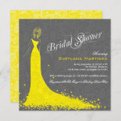 Invitation Dentelle Grise Avec Robe Mariage Jaune (Devant / Derrière)