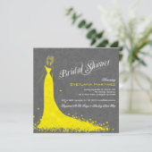 Invitation Dentelle Grise Avec Robe Mariage Jaune (Debout devant)