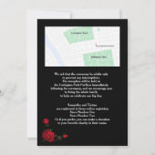 Invitation Dentelle grise et Mariage de parchemin Rose (Dos)