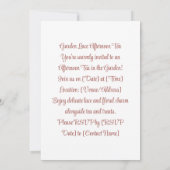 Invitation Dentelle jardin Thé après-midi | Thé élégant (Dos)