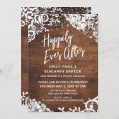 Invitation Dentelle, Lumières et Fleurs sur Bois Heureux à to (Devant / Derrière)