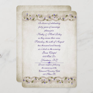 Invitation Dentelle mariage et frontière de lierre