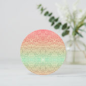 Invitation Dentelle motif dégradé rose or vert (Debout devant)