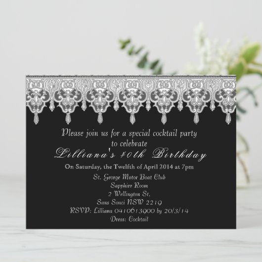 Invitation dentelle noire (Debout devant)