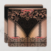 Invitation Dentelle noire (Devant / Derrière)