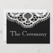 Invitation Dentelle noire sur blanc (Faire-part de mariage) (Dos)