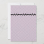 Invitation Dentelle noire sur Lavande douce Mariage personnal (Dos)