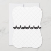 Invitation Dentelle noire sur mariage blanc personnalisé (Dos)