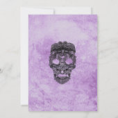 Invitation Dentelle noire violet Mariage gothique Bridesmaid (Dos)