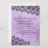 Invitation Dentelle noire violet Mariage gothique Dîner de ré (Devant)