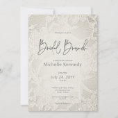 Invitation Dentelle nuptiale moderne ivoire Brunch nuptial (Devant)