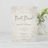 Invitation Dentelle nuptiale moderne ivoire Brunch nuptial (Debout devant)