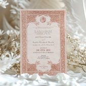 Invitation Dentelle orange brûlée Mariage musulman traditionn