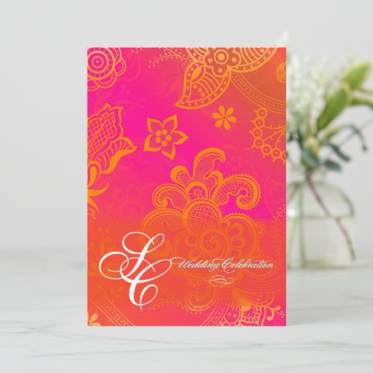 Invitation Dentelle orangée de PixDezines (Debout devant)