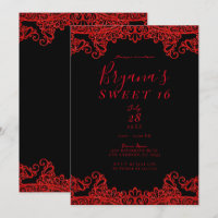 Dentelle Parties scintillant rouge Étincelle Noir