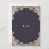 Invitation Dentelle romantique vintage Purple Elégante Fête d (Dos)