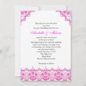 Invitation Dentelle rose (Devant)