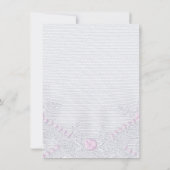 Invitation Dentelle rose blanc Nouveau bébé Douche fille (Dos)