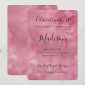 Invitation Dentelle rose chic (Devant / Derrière)