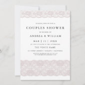 Invitation Dentelle rose Élégant Couples Moderne Douche Invit (Devant)