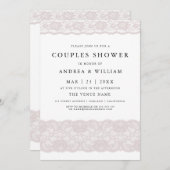 Invitation Dentelle rose Élégant Couples Moderne Douche Invit (Devant / Derrière)