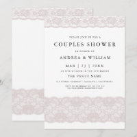 Dentelle rose Élégant Couples Moderne Douche Invit