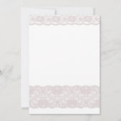 Invitation Dentelle rose Élégant Moderne Douche nuptiale Invi (Dos)