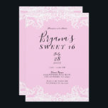 Invitation Dentelle rose et blanche Élégante Douce 16 Partie<br><div class="desc">Personnaliser pour tout événement</div>