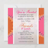 Invitation Dentelle rose Orange Exotique Anniversaire Invitat (Dos)