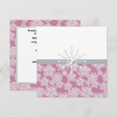 Invitation Dentelle rose pâle (Devant / Derrière)