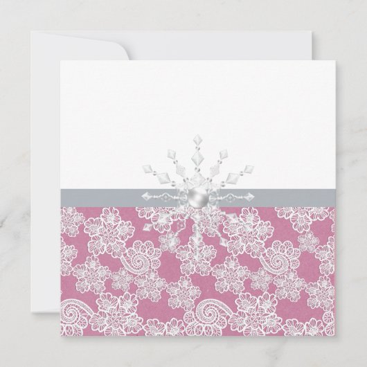 Invitation Dentelle rose pâle (Devant)