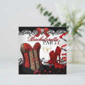 Invitation Dentelle Rouge Corse Champagne (Debout devant)