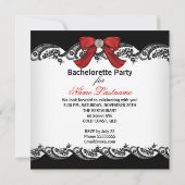 Invitation Dentelle Rouge Corse Champagne (Dos)