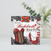 Invitation Dentelle Rouge Corse Rouge Champagne (Debout devant)