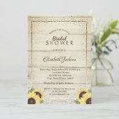 Invitation Dentelle rustique, Fleurs de soleil, Fête des mari (Debout devant)