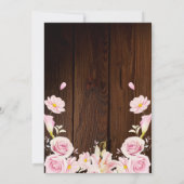 Invitation Dentelle Rustique Lumière Baby shower Floral (Dos)