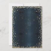 Invitation Dentelle Rustique, Lumières, Robe en Diamants Bleu (Dos)
