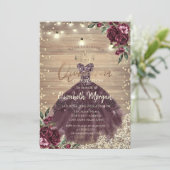 Invitation Dentelle rustique, Lumières, Robe, Rose Wood Quinc (Debout devant)