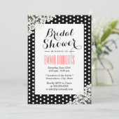 Invitation Dentelle rustique & Pois Elégante Fête des mariées (Debout devant)